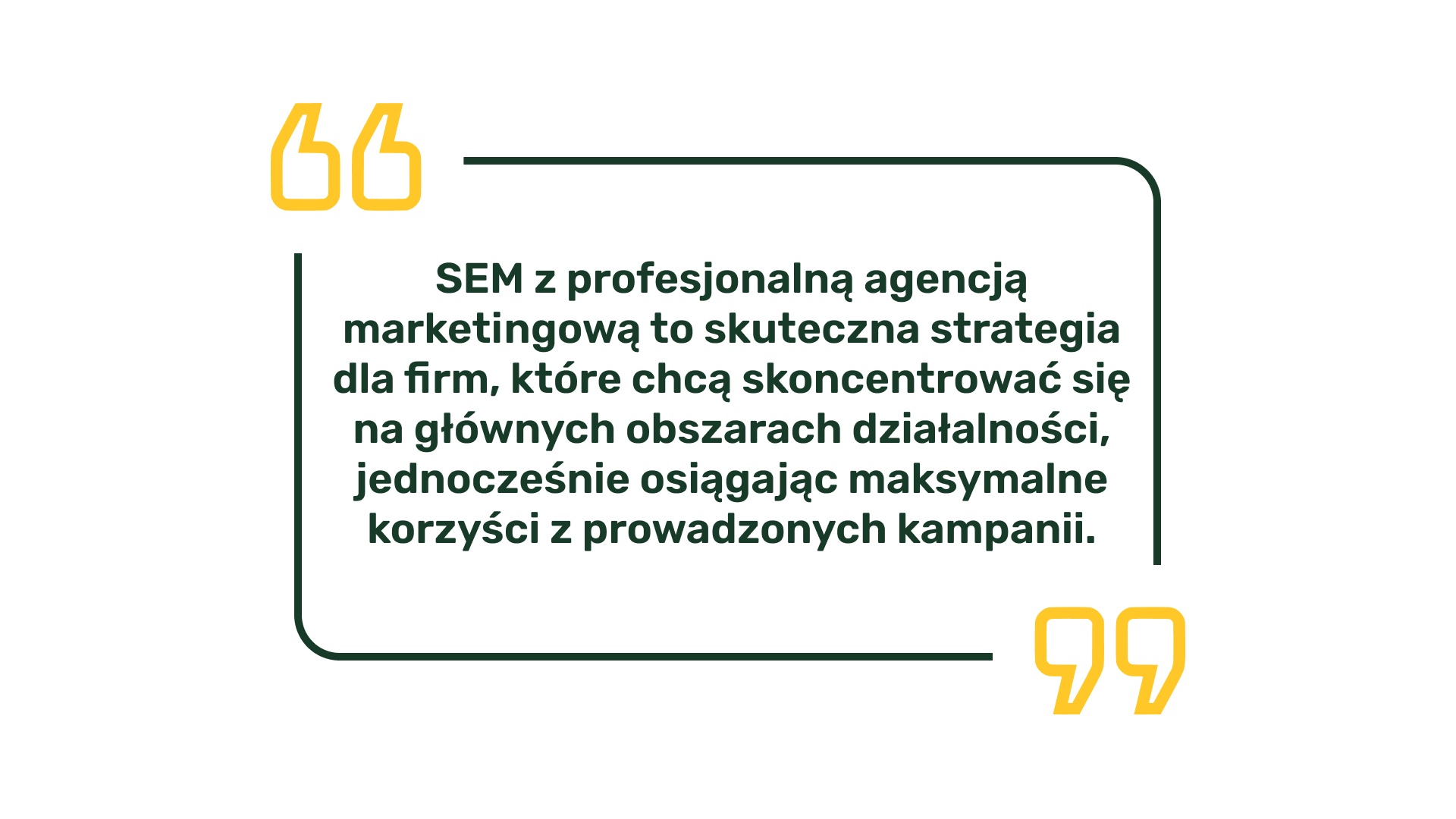 SEM z profesjonalną agencją marketingową to skuteczna strategia dla firm, które chcą skoncentrować się na głównych obszarach działalności, jednocześnie osiągając maksymalne korzyści z prowadzonych kampanii.