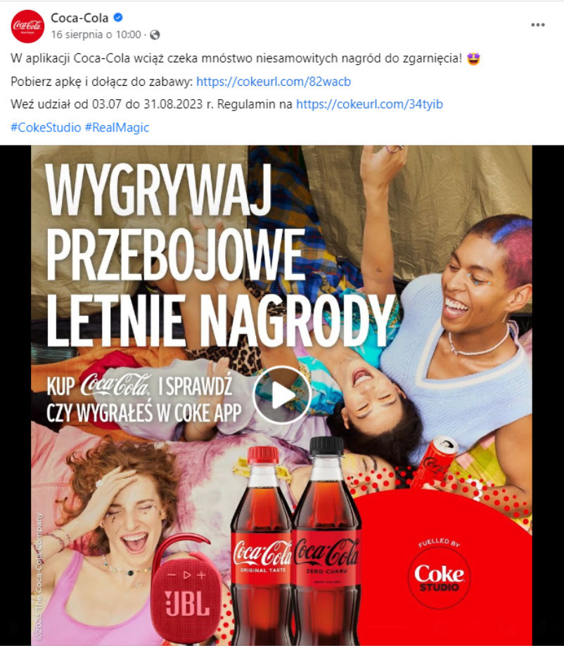 Konkurs Coca-Cola na Facebooku