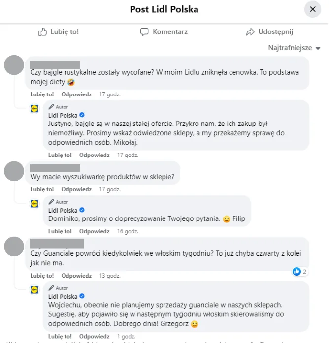 Działania marketingu interakcyjnego w social media - Lidl