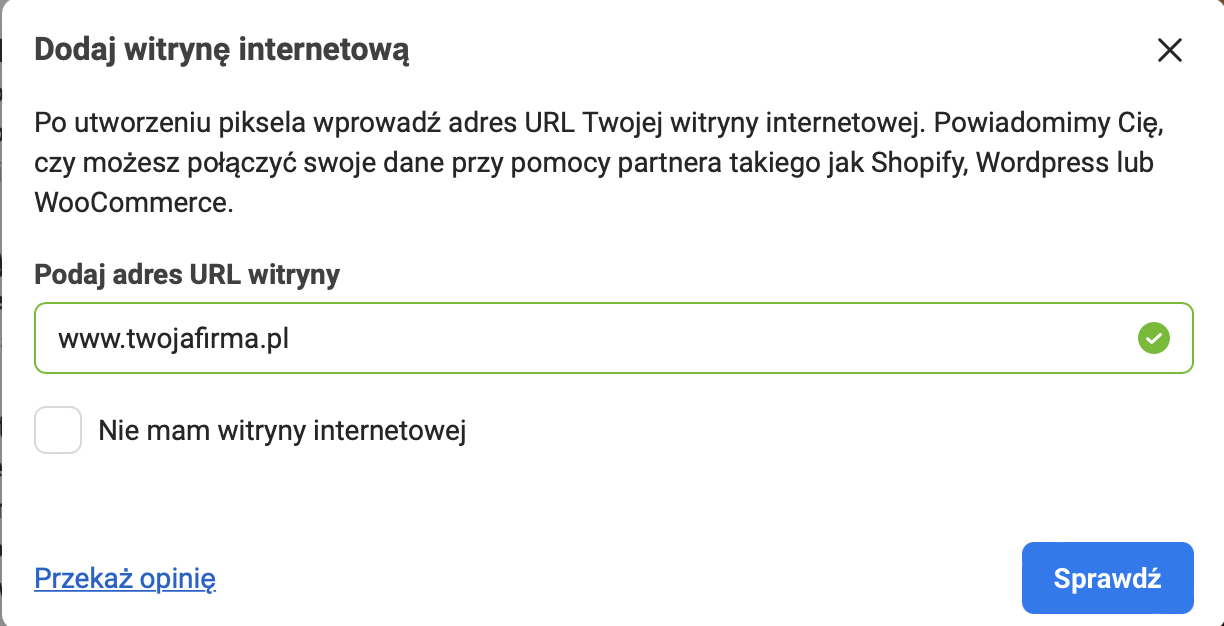 Dodaj witrynę internetową