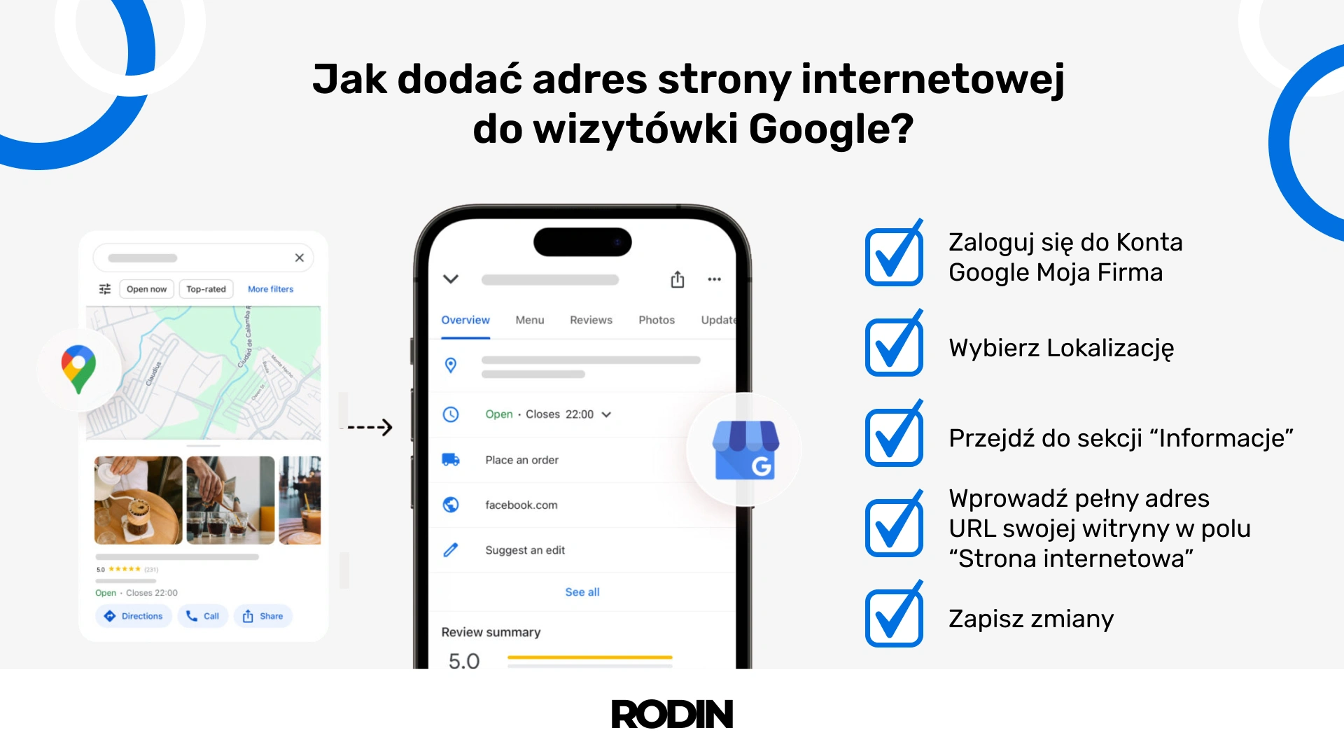 Jak dodać adres strony do wizytówki Google?