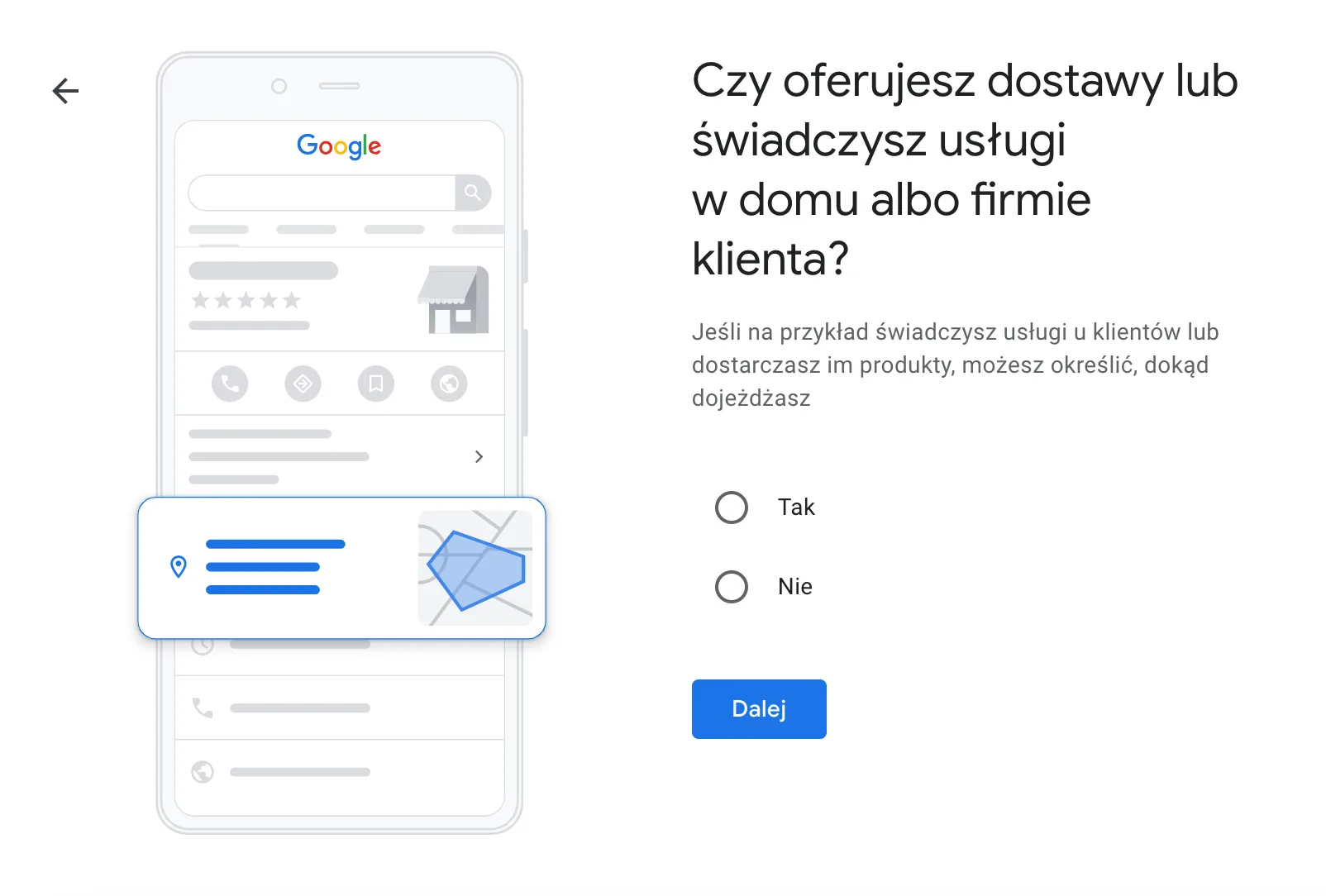Czy oferujesz dostawy lub świadczysz usługi w domu albo firmie klienta?