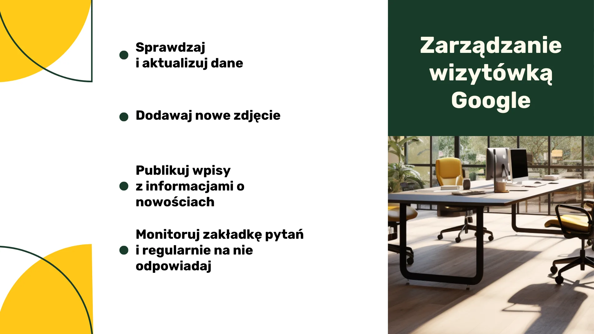 Zarządzanie wizytówką Google