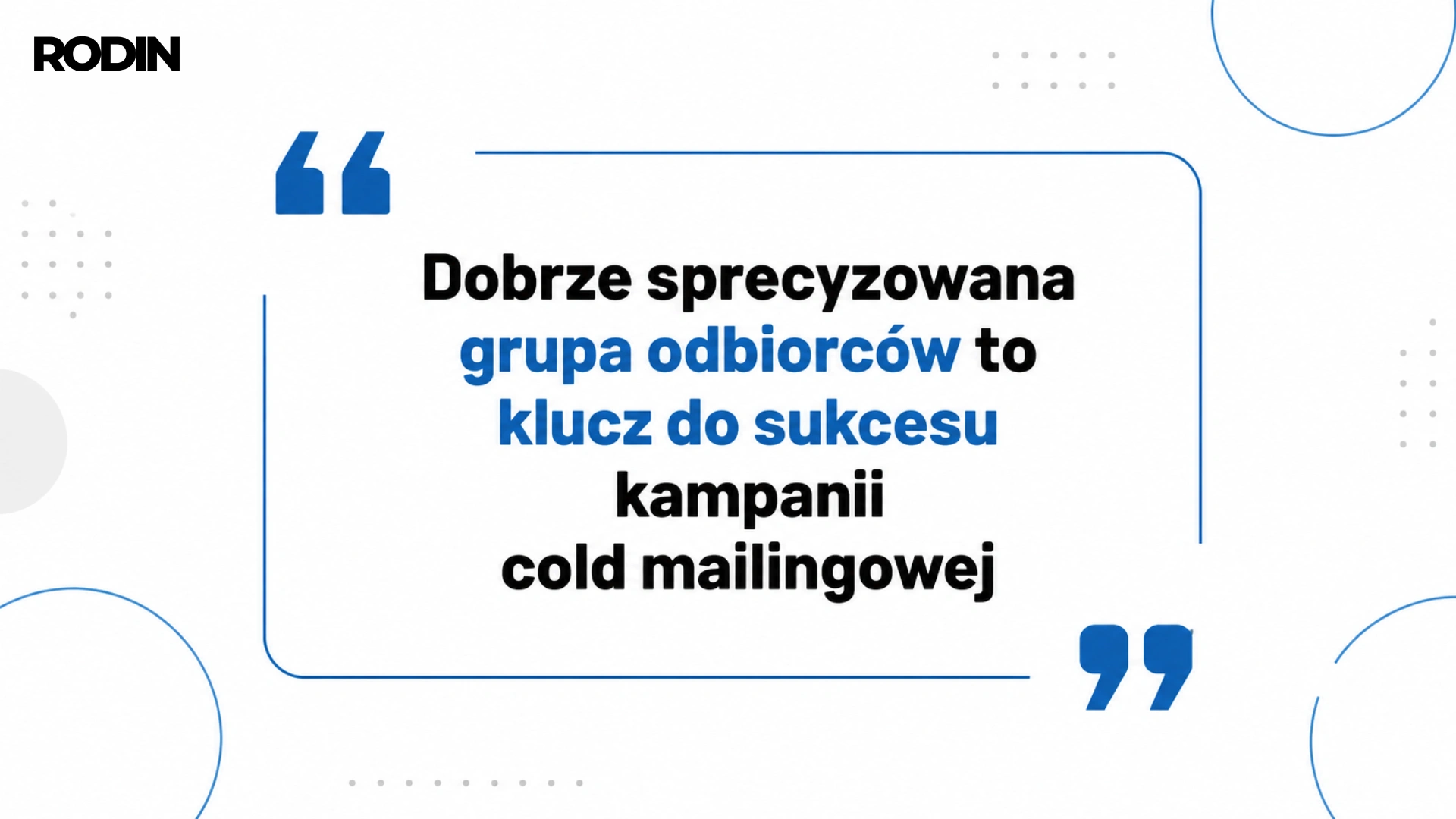 Grupa odbiorców cold maila
