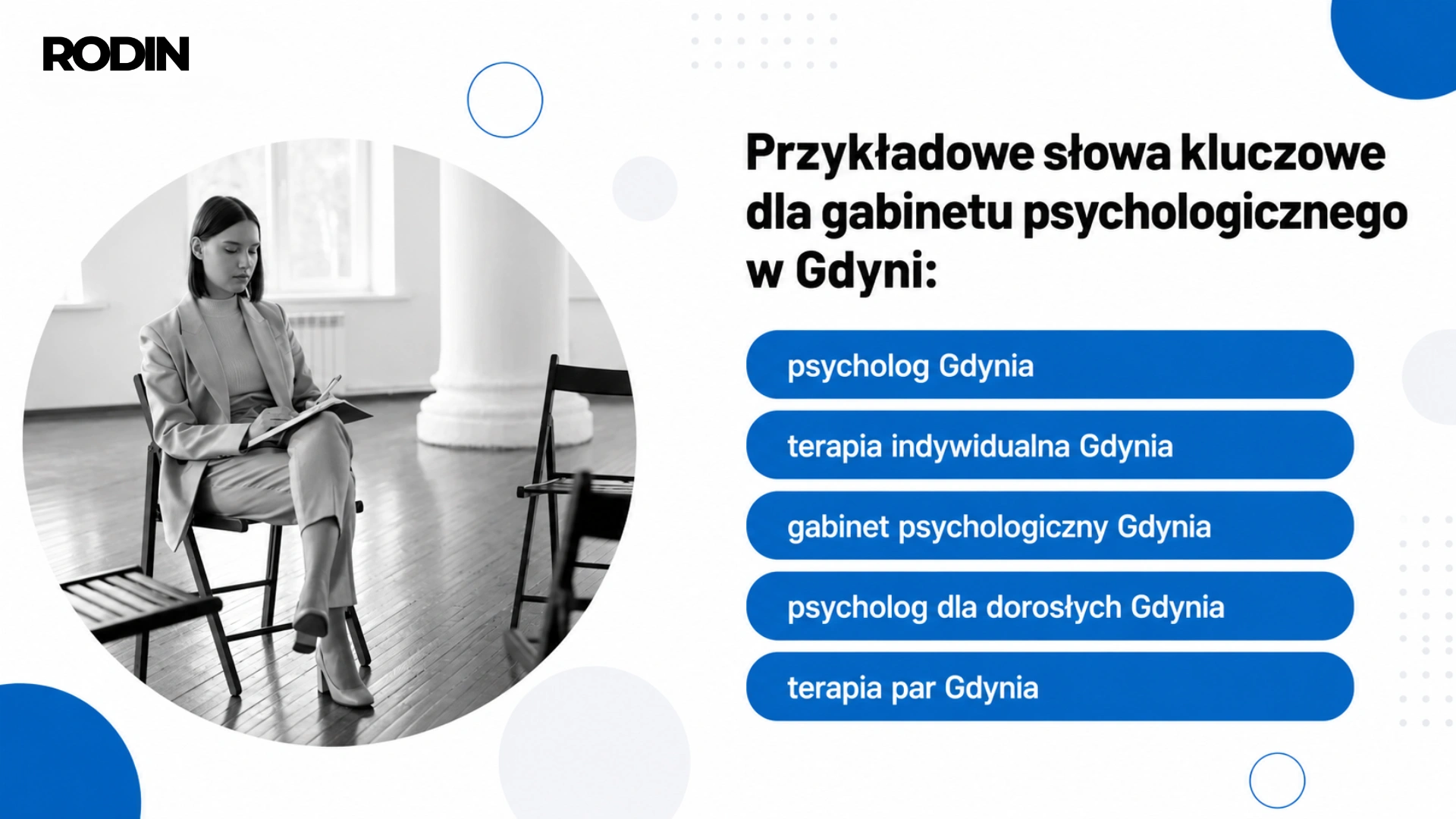 Przykładowe słowa kluczowe dla gabinetu psychologicznego w Gdyni