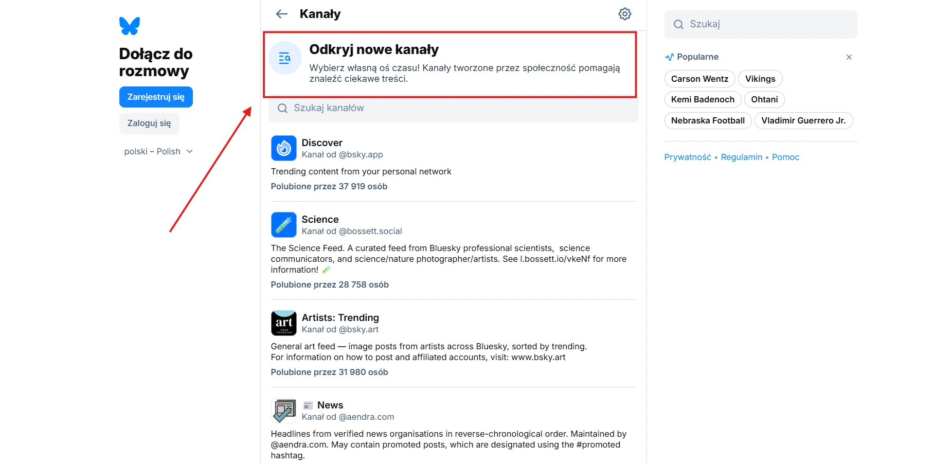 Bluesky - Odkryj nowe kanały