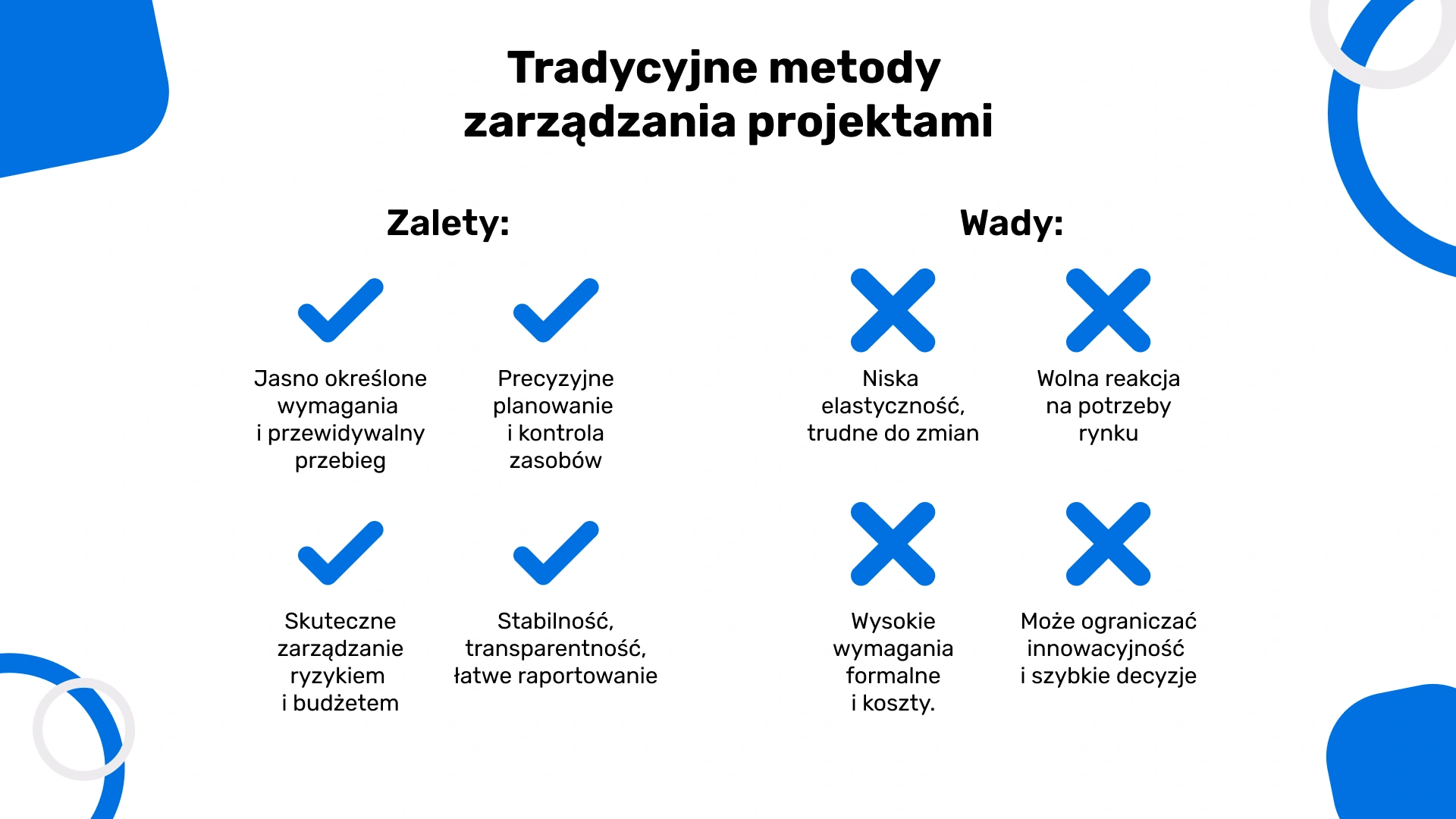 Tradycyjne techniki zarządzania procesami - zalety i wady