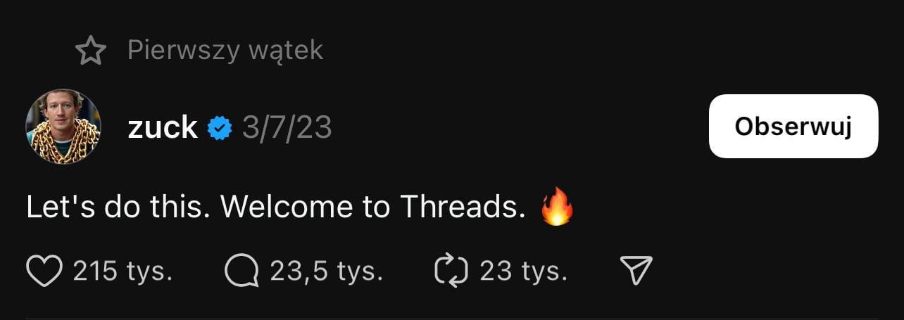 Mark Zuckerberg - Threads