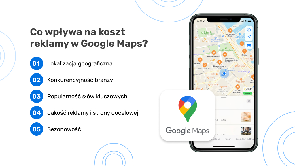 Co wpływa na koszt reklamy w Google Maps?