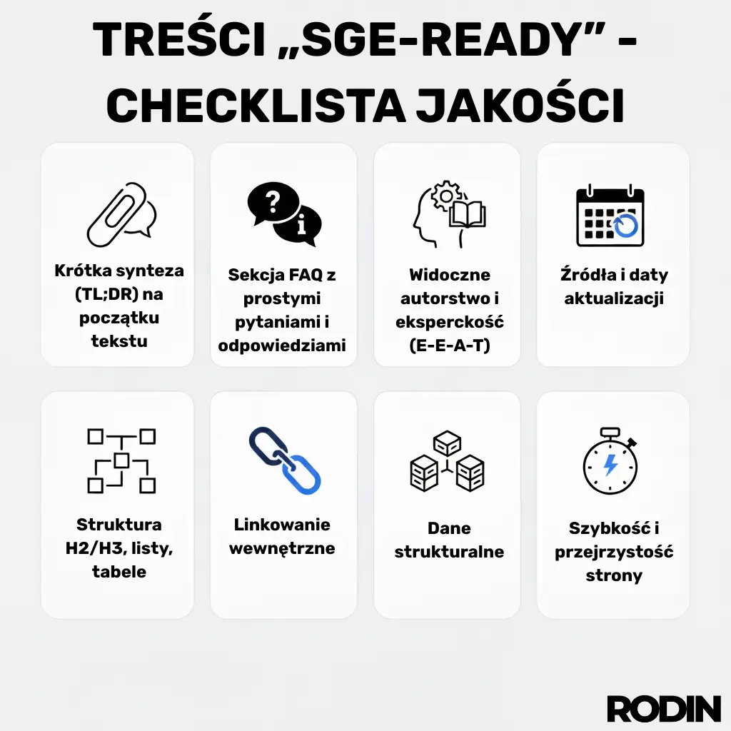 Treści „SGE-ready” – checklista jakości
