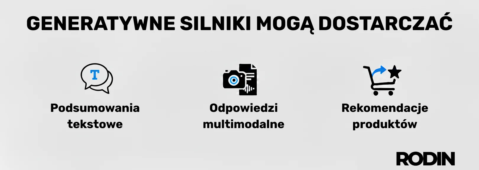 Generatywne silniki mogą dostarczać: