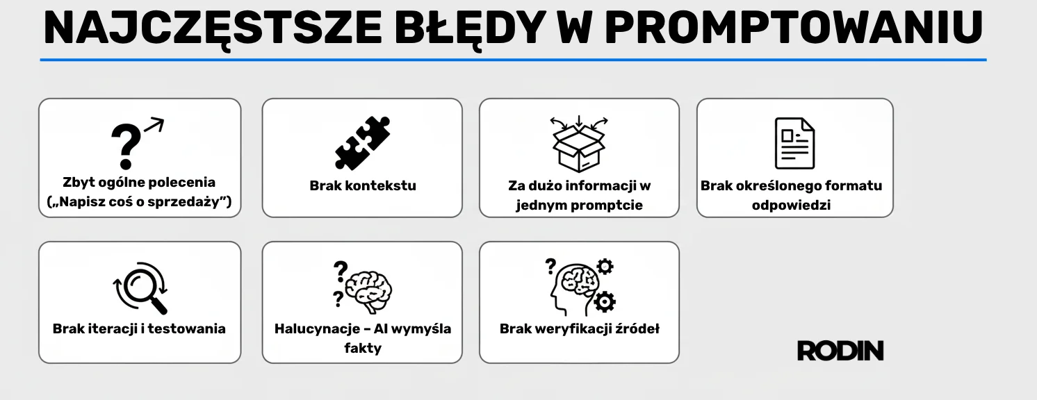 Najczęstsze błędy w promptowaniu