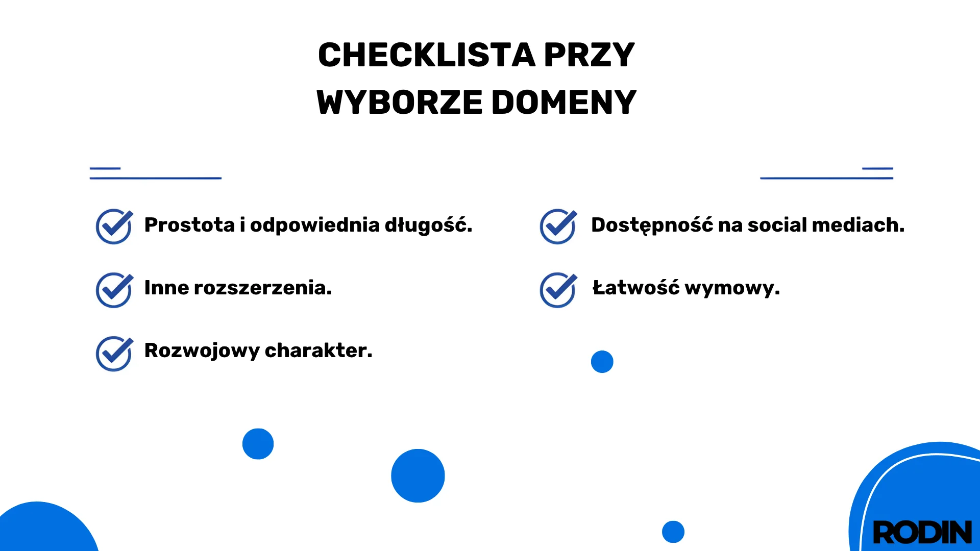 Checklista przy wyborze domeny
