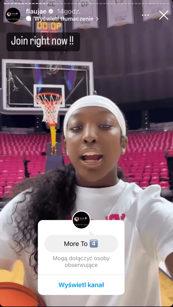 Flau'jae Johnson Broadcast Channel Instagram