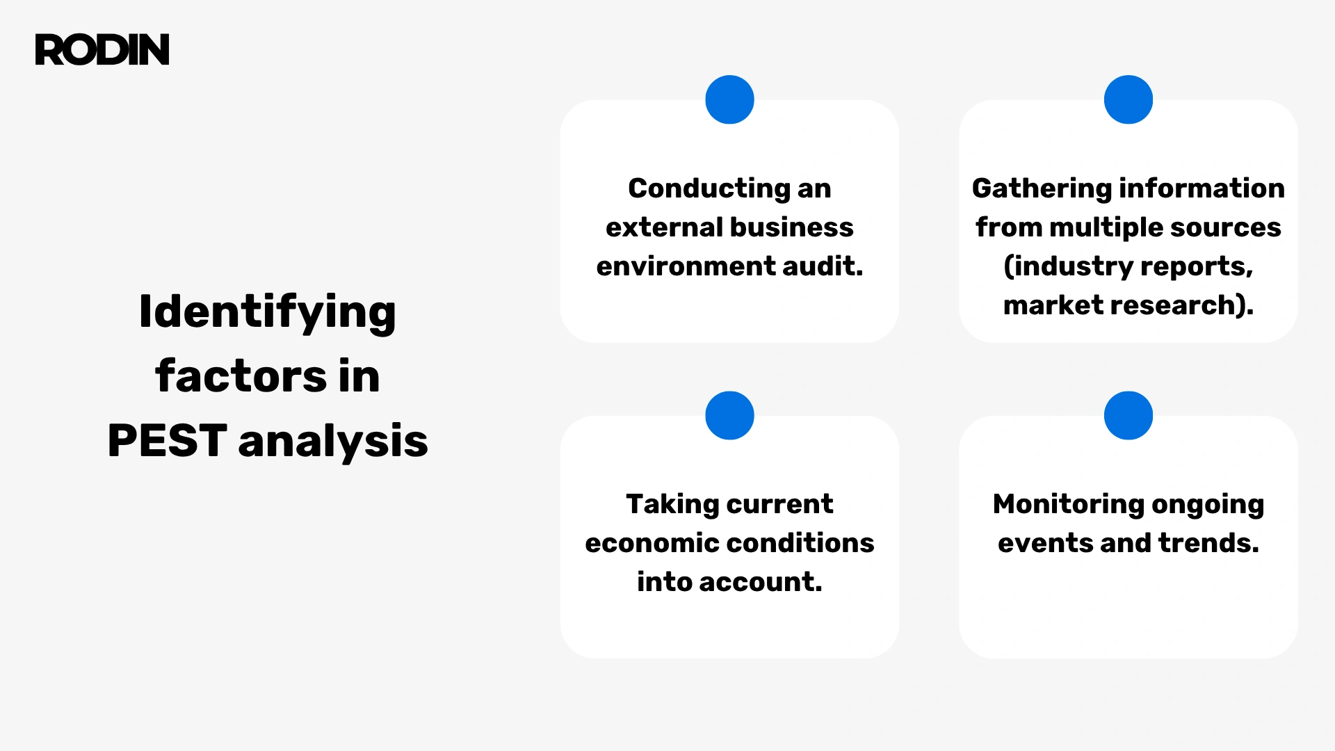 Identifying factors in PEST analysis