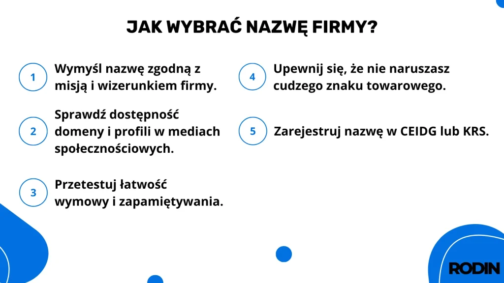 Jak wybrać nazwę firmy?