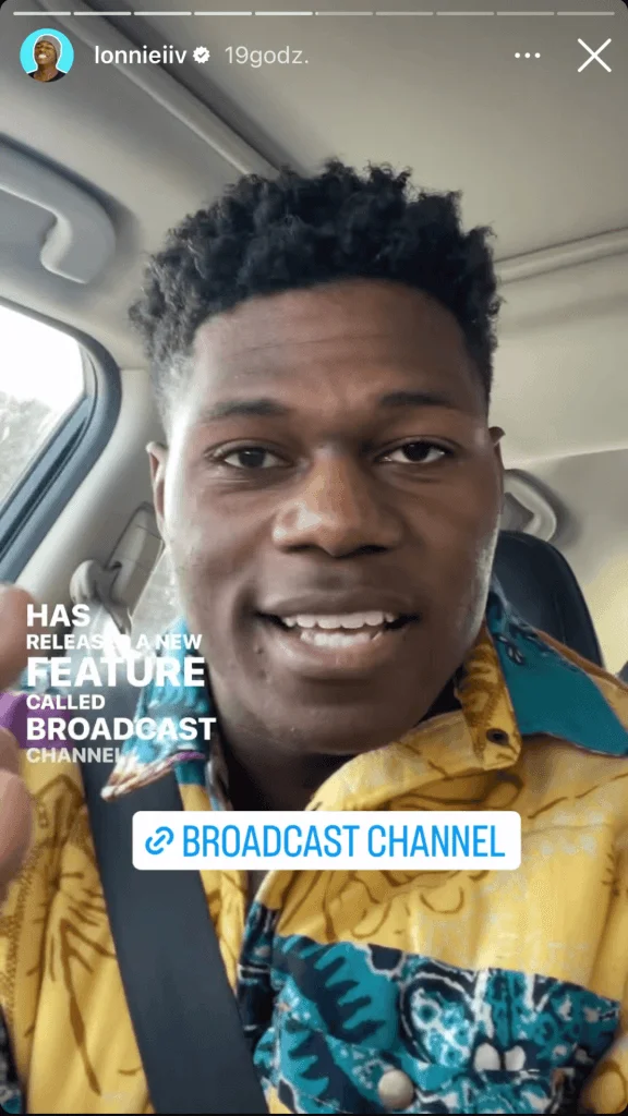 Lonnie IIV Broadcast Channel Instagram