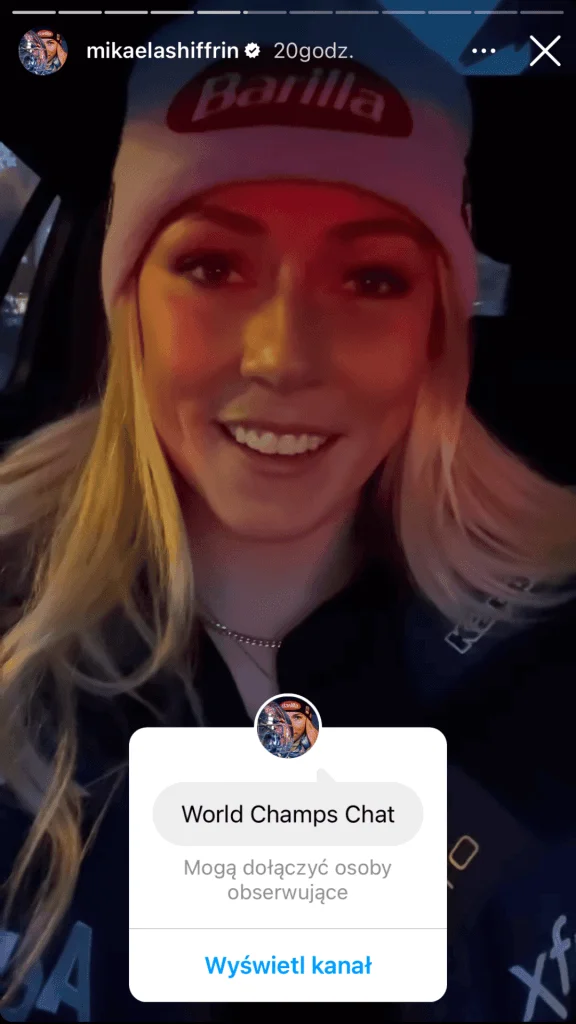 Mikaela Shiffrin Broadcast Channel Instagram