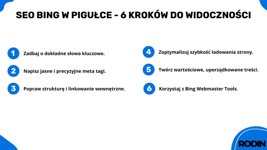 SEO Bing w pigułce – 6 kroków do widoczności