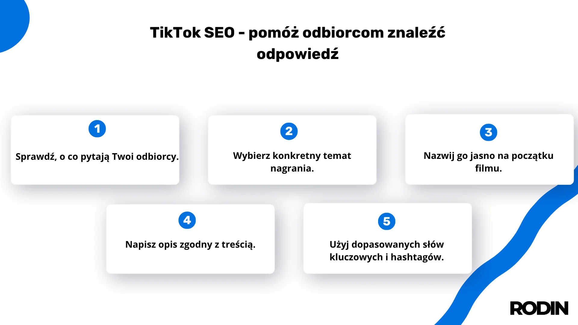 TikTok SEO - pomóż odbiorcom znaleźć odpowiedź