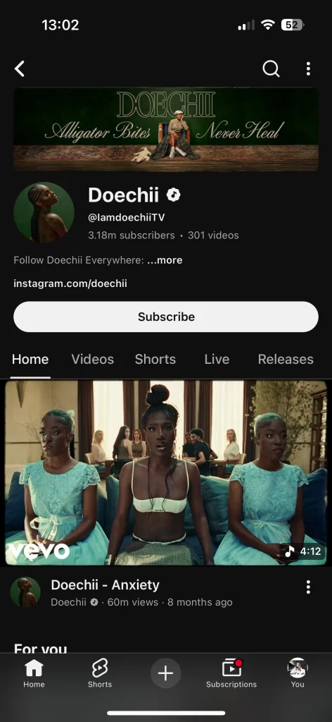 Doechii YouTube Channel