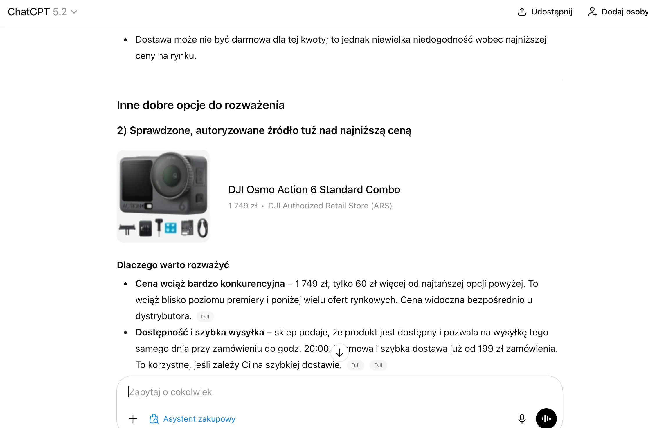 Widzisz kompromisy i alternatywy, jeśli coś się zmieni