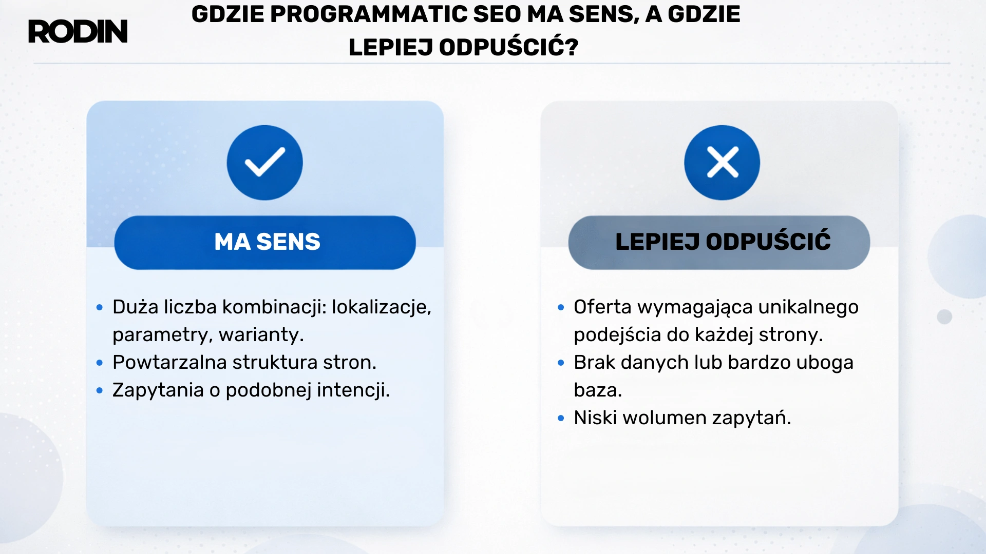 Gdzie programmatic SEO ma sens, a gdzie lepiej odpuścić