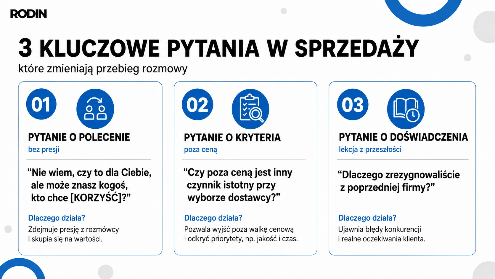 3 kluczowe pytania w sprzedaży