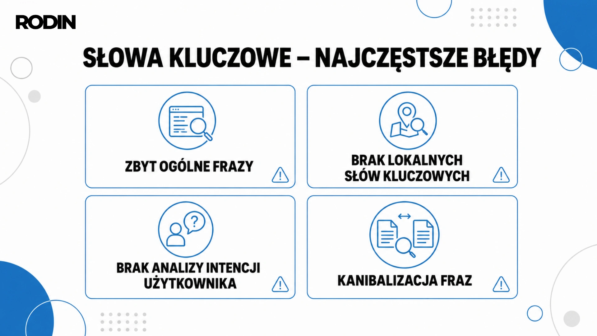 Słowa kluczowe - najczęstsze błędy