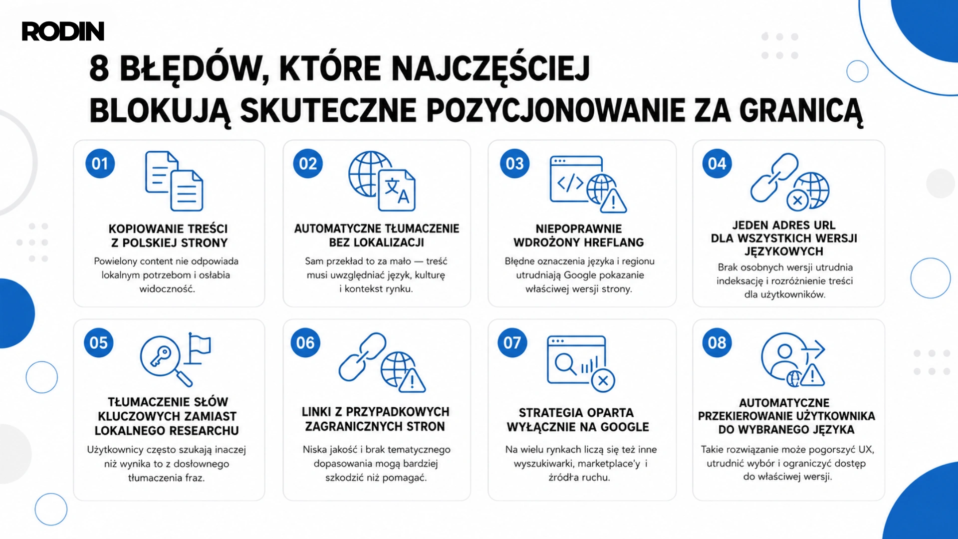 8 błędów, które najczęściej blokują skuteczne pozycjonowanie za granicą