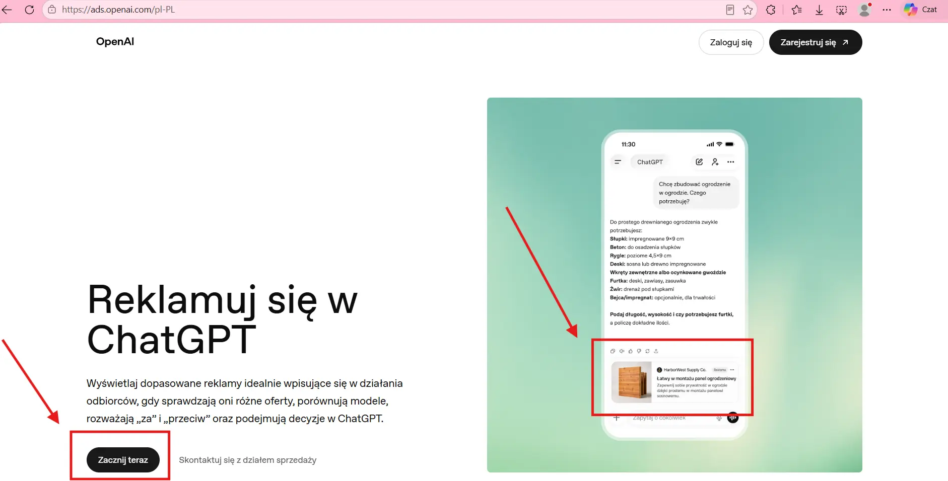 Reklamuj się w ChatGPT