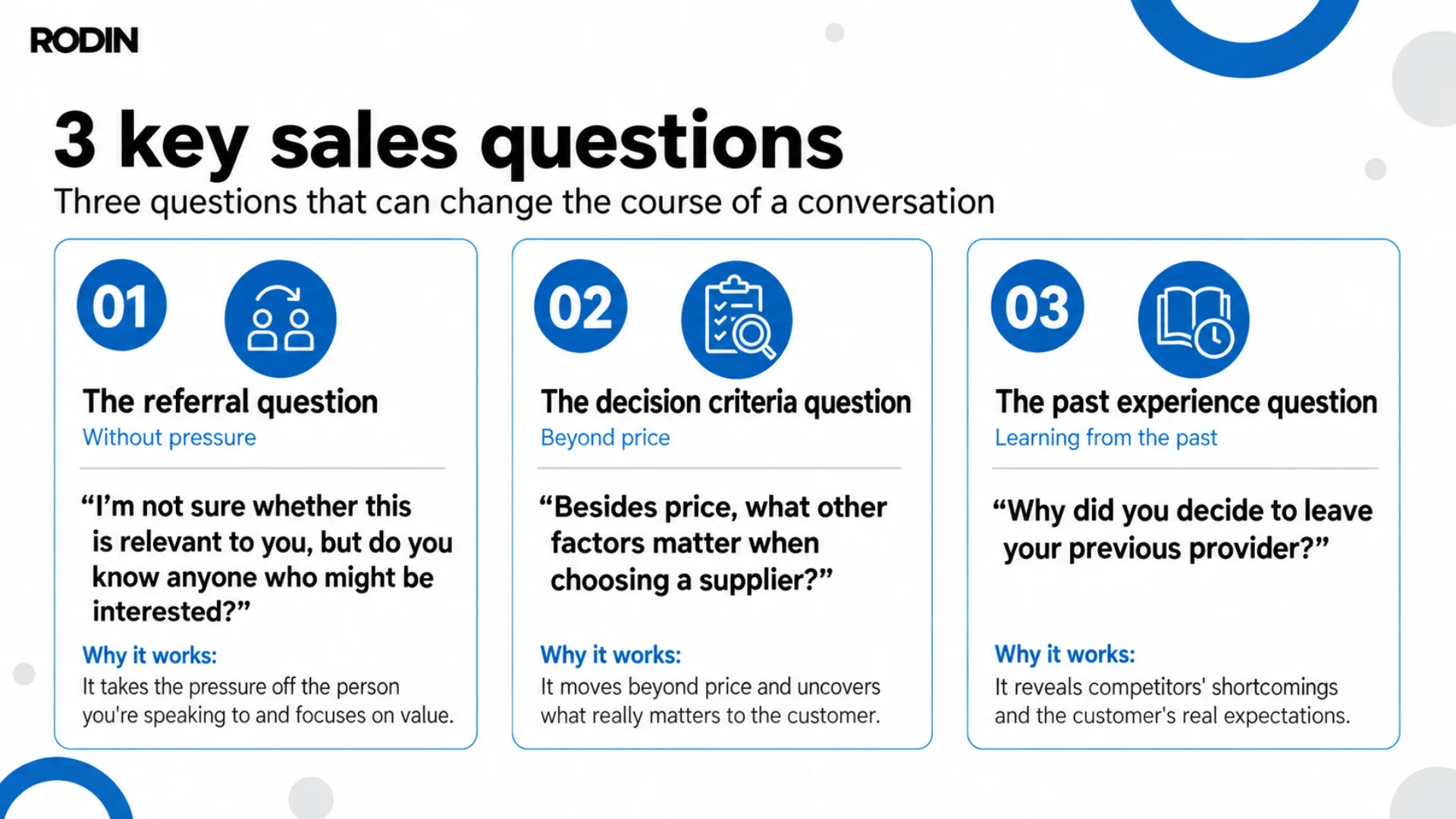 3 key sales questions