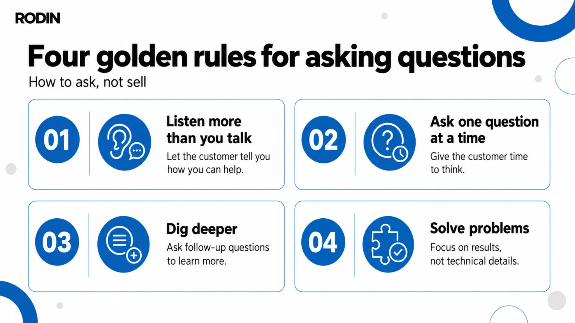Four golden rules for asking questions