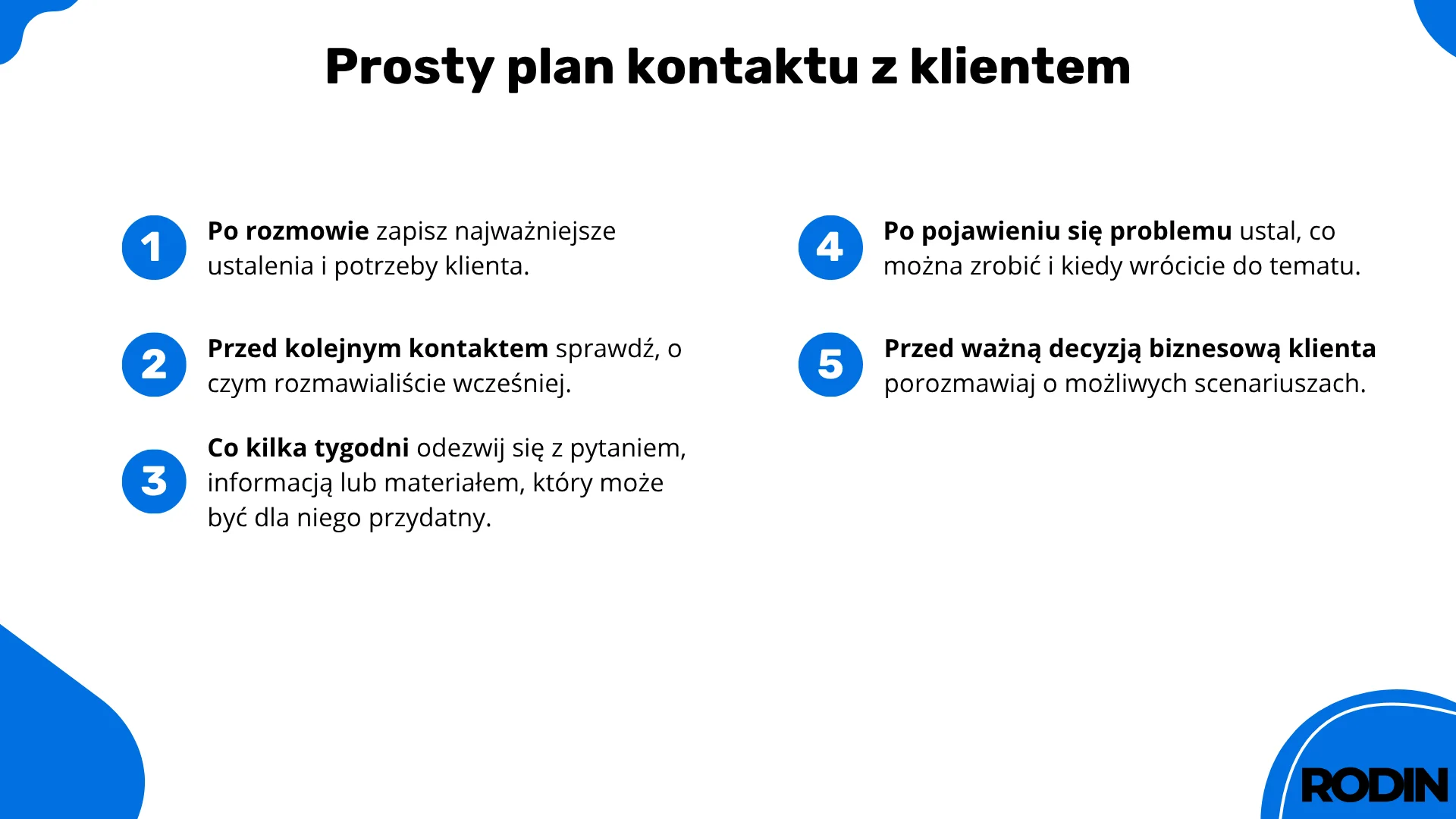 Prosty plan kontaktu z klientem